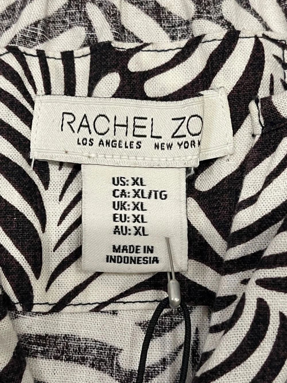 NWT Rachel Zoe Black and White Palm Leaf-Print Maxi Dress size XL